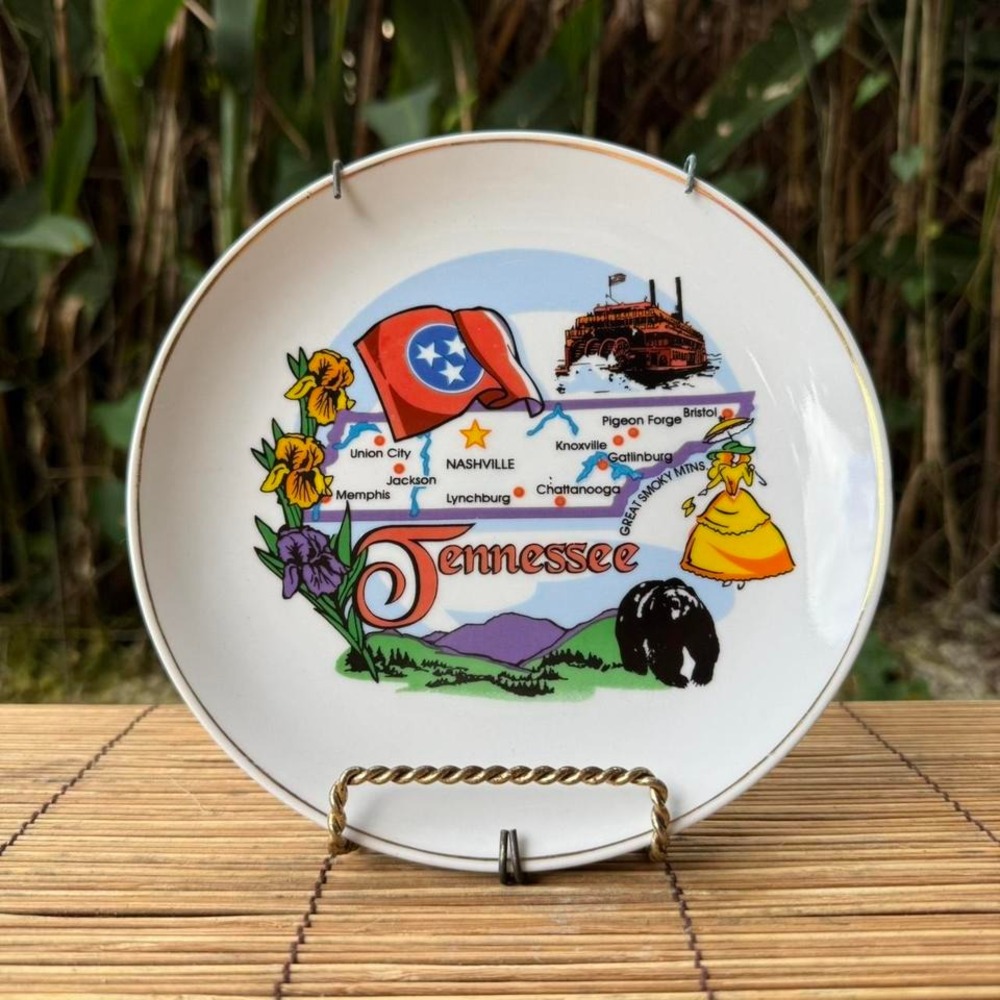 Vintage Souvenir Decorative Plate – Tennessee‎ State USA Travel Decor Home